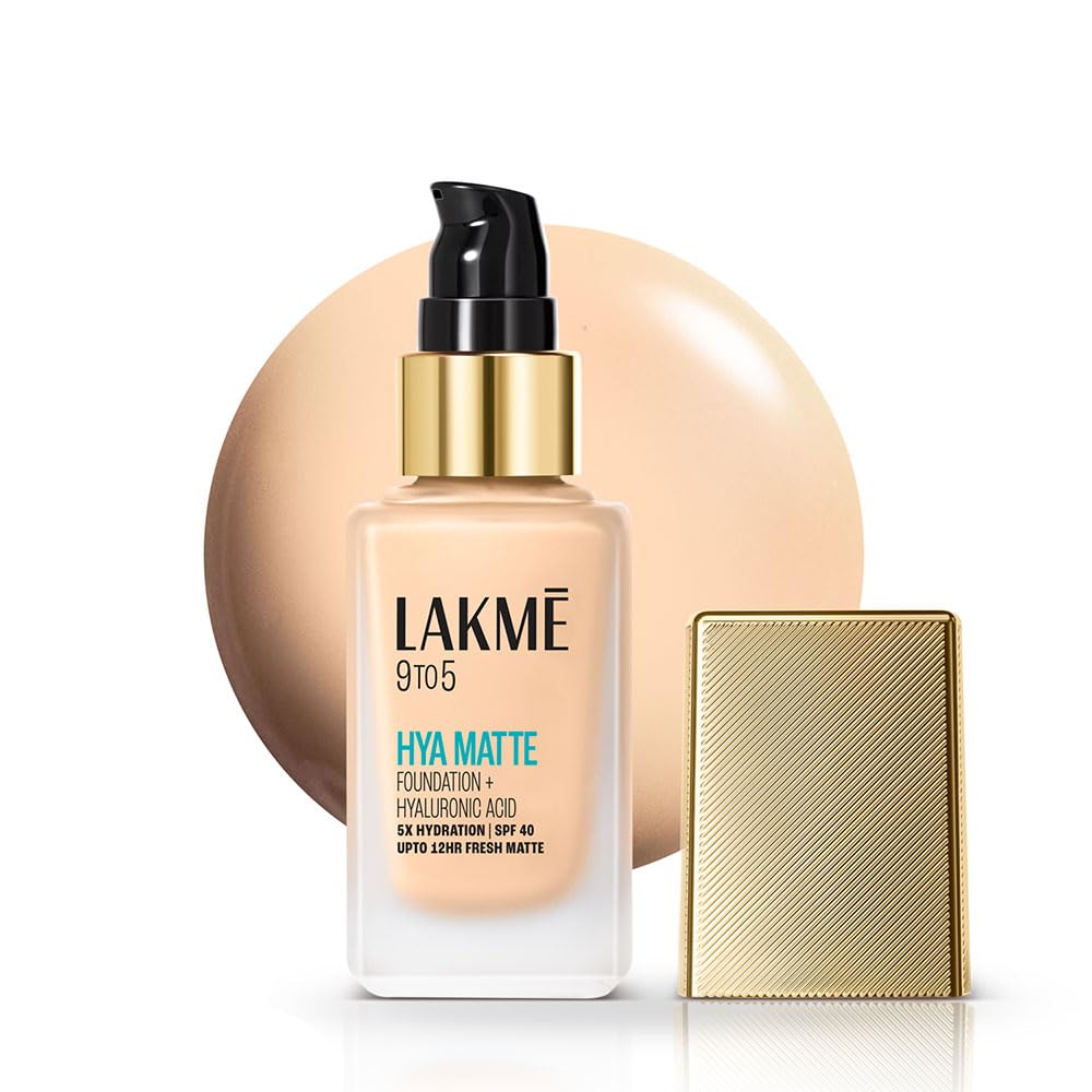 Lakme 9to5 Hya Matte Foundation + Hyaluronic Acid Warm Light - 25ml
