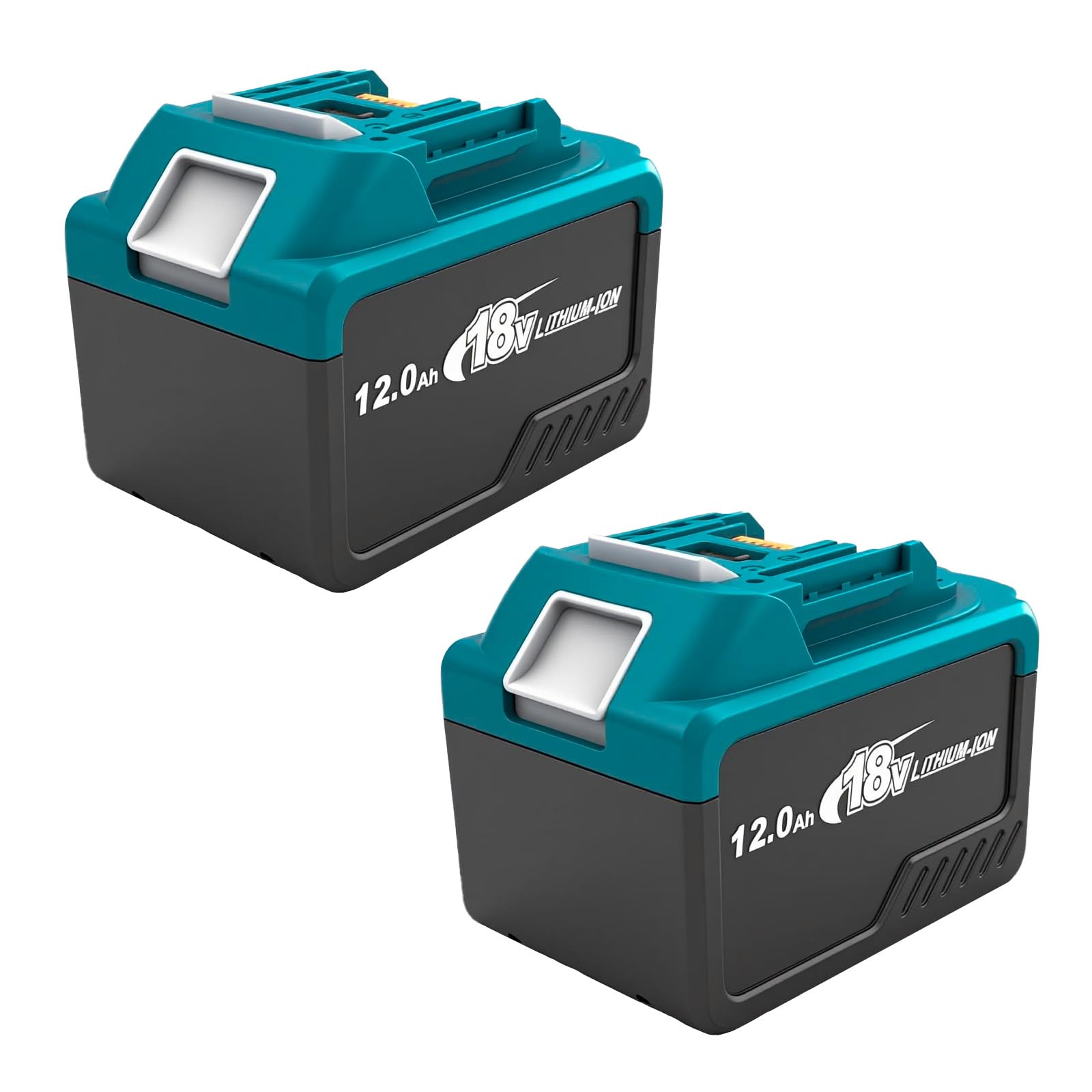 Juego de 2 baterías de iones de litio de 2,0 Ah 18 V con salida tipo C, batería de alta capacidad para herramientas eléctricas inalámbricas de 18 V, indicador de carga LED y protección múltiple