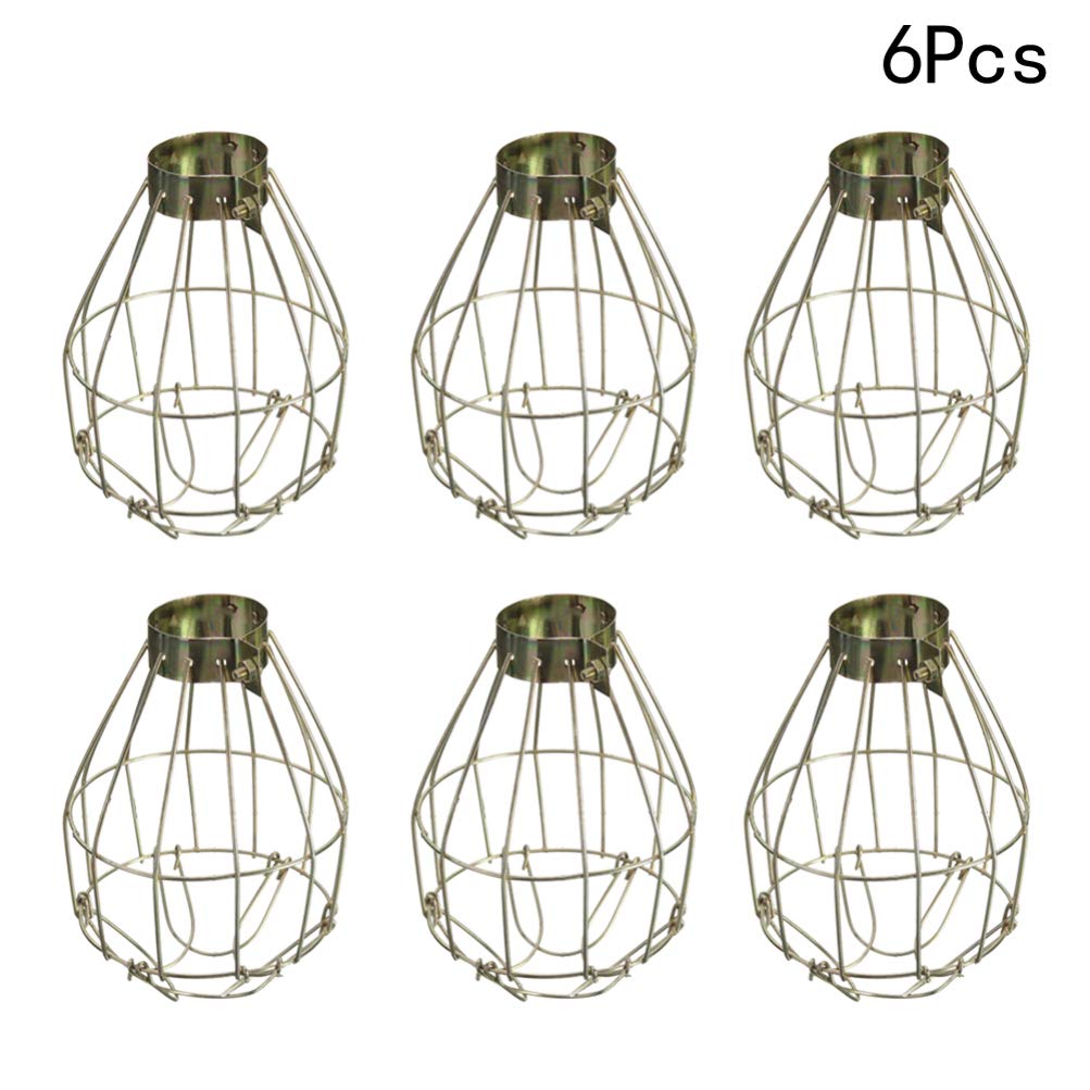 6 Pezzi Paralumi a Campana Lampada Gabbia Per Lampadine Gabbia Luminosa Del Ventilatore Da Soffitto Paralume in Filo Metallico Gabbia Leggera D'epoca Fil Di Ferro Globo
