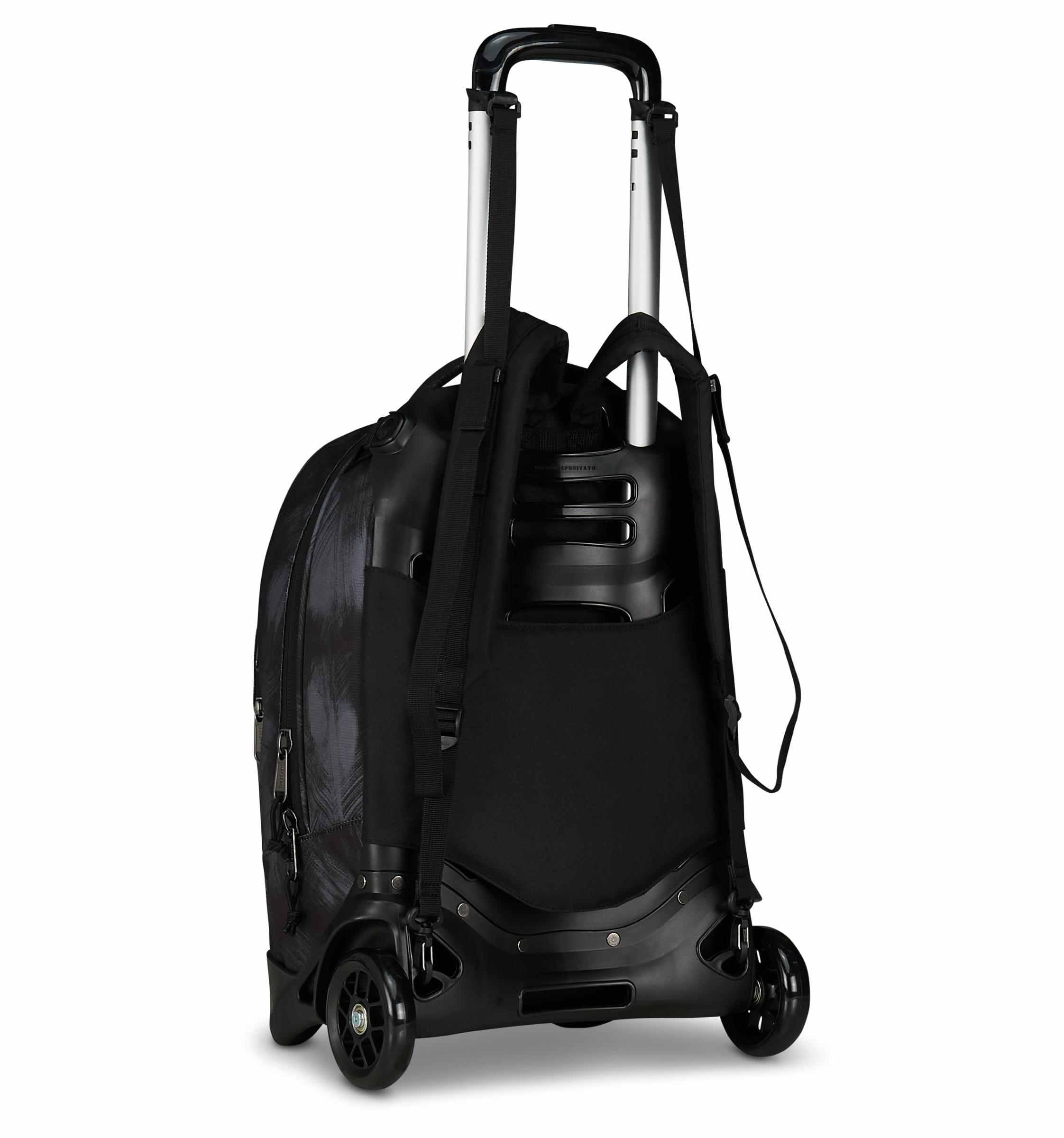 Invicta Trolley Scuola Plug, Nero, 3 in 1, Zaino Doppio Scomparto Con Carrello Sganciabile, Tasca Per PC, Tasca Per Borraccia, 34 lt, Scuola Media e Superiore, Viaggio, Zaino Ragazzo