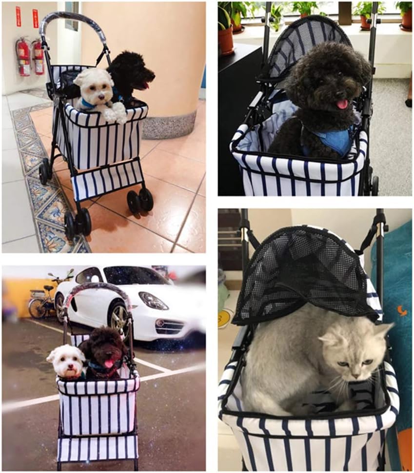 4 Wheels Pet Stroller Lightweight Dog Cat Stroller Pet Travel Stroller for Cats/Dogs Storage Bags Pet Gear 1