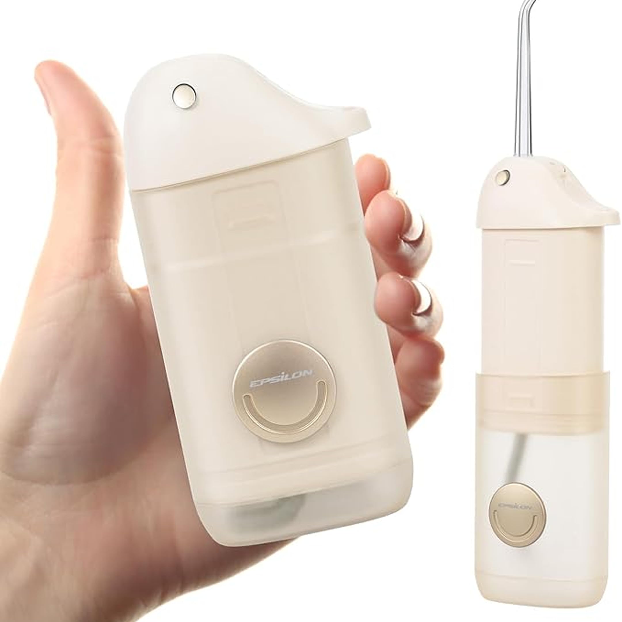 Epsilon Portable Water Flosser – Cordless, Rechargeable, Waterproof Dental Flosser for Braces & Teeth Cleaning with 360° Rotating Nozzle, 150ML Tank,