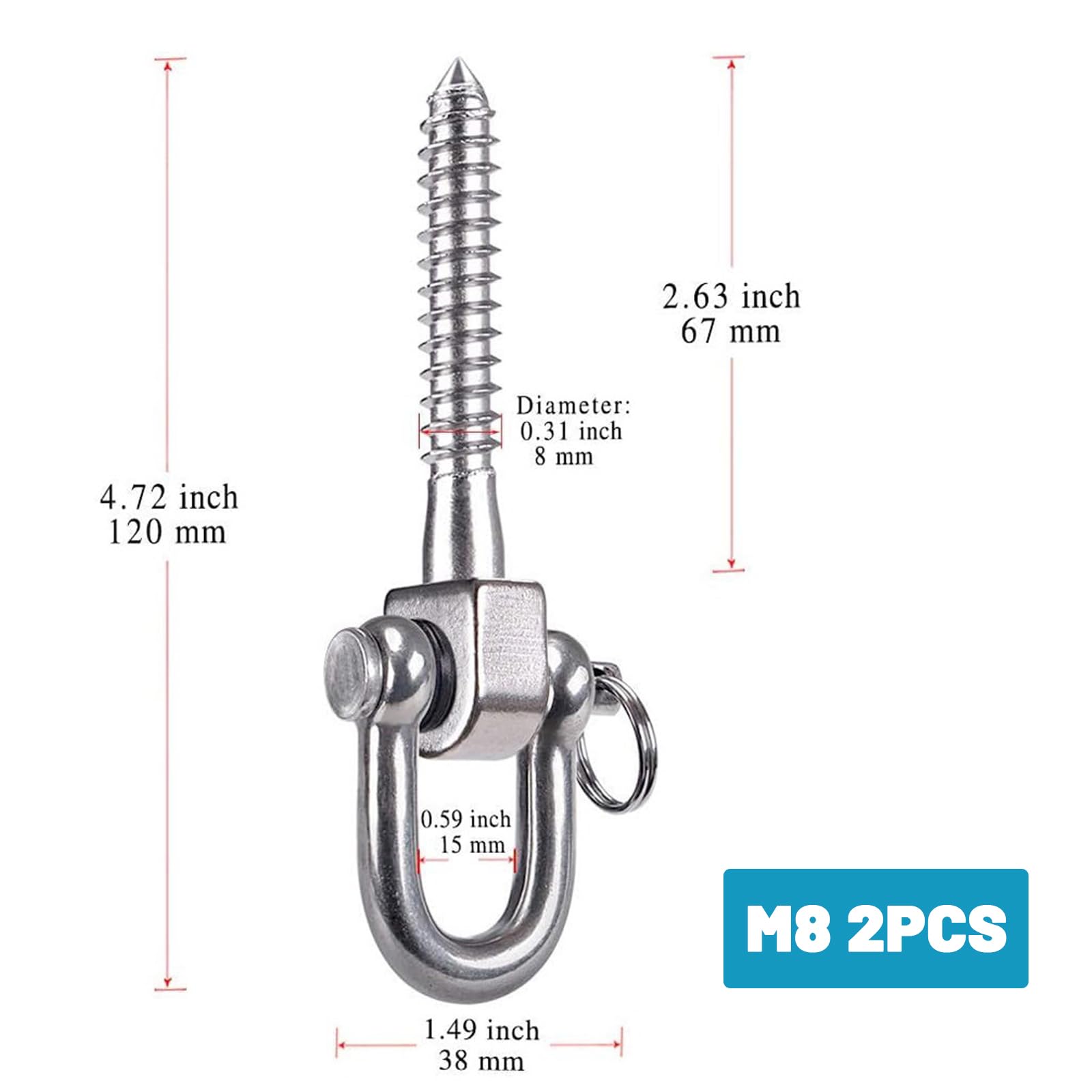 4 Pièces Crochet Balancoire,Acier Inoxydable Crochets De