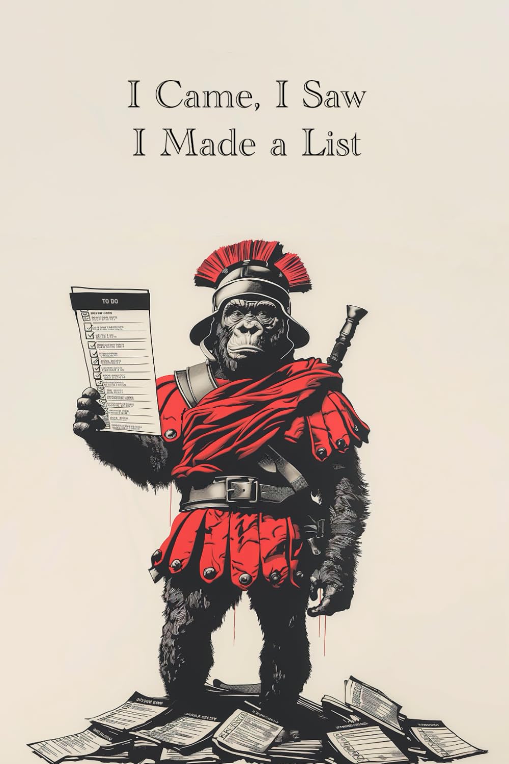 I Came, I Saw, I Made a List: Street Art-Style Gorilla Commander Notebook by DesignMuse Notebooks, 6x9", Lined Pages