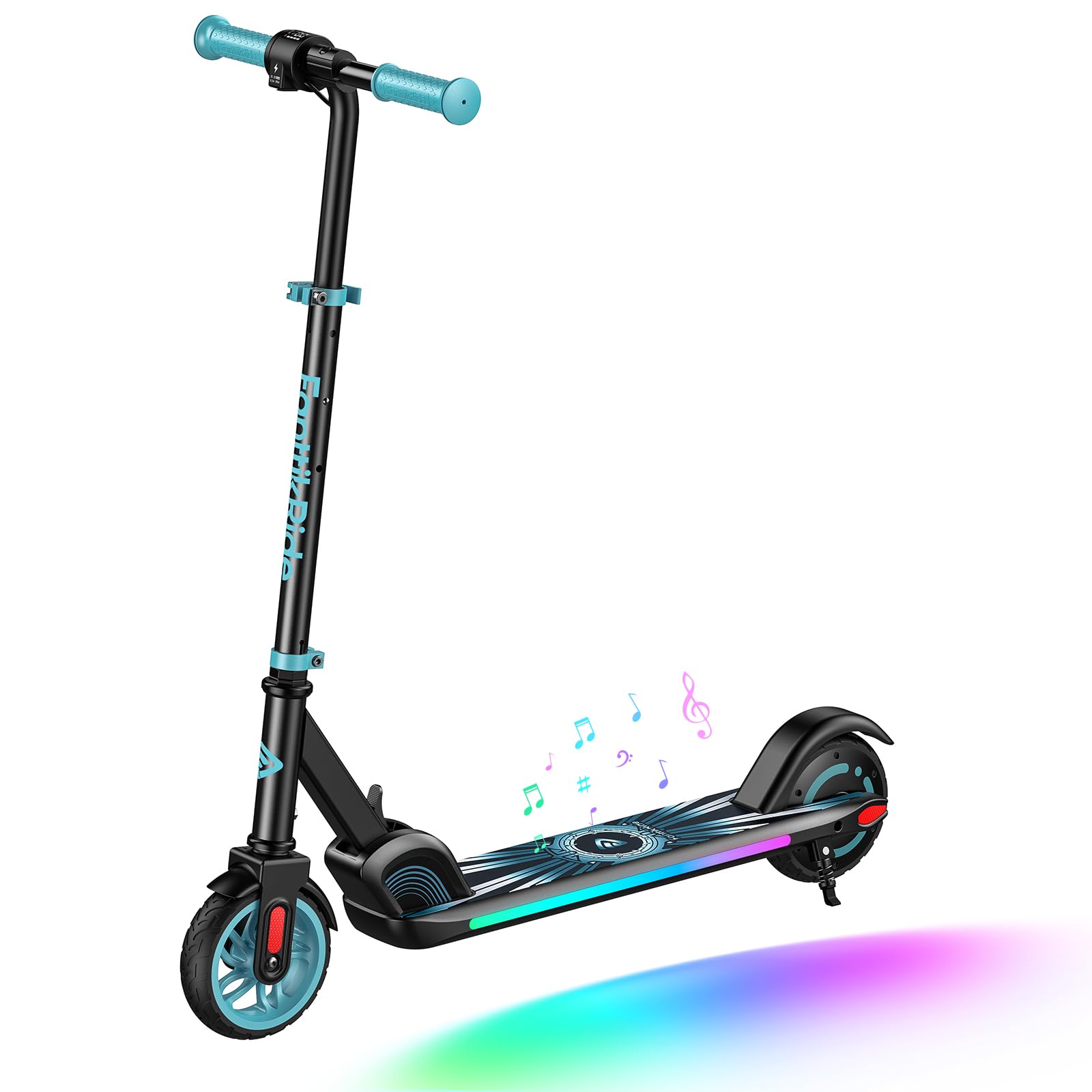 FanttikRide C9 Apex Monopattino Elettrico per Bambini 120-160cm, Altoparlante Bluetooth, Luci Arcobaleno, 8/13/16 km/h, Autonomia di 8 km, Altezza Regolabile, Pieghevole, per Bambini fino a 60kg