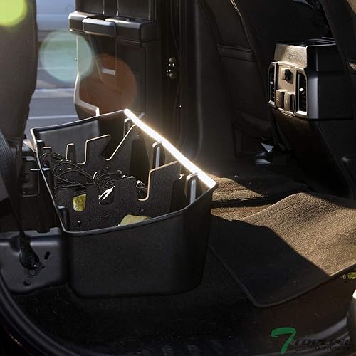 Caja de cambios negra para debajo del asiento, caja organizadora de carga compatible con Ford 150 Supercrew 15-22  17-22 F250 F350 F450 F550