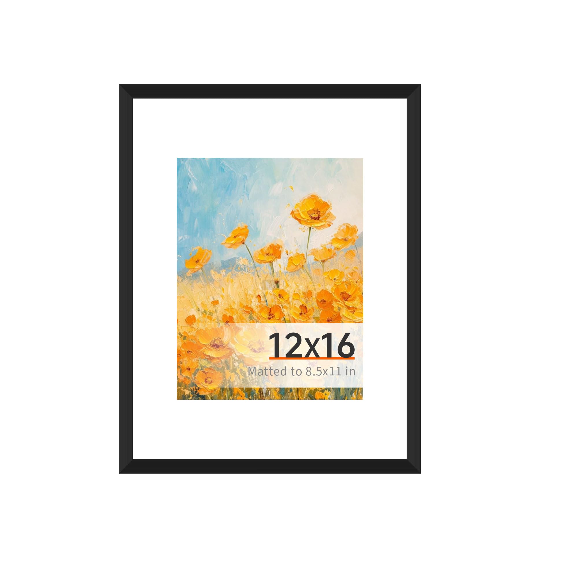 Arrow king 11x14 Black Picture Frame, Display Pictures 8x10 with Mat or 11x14 Without Mat, Wall or Tabletop Display with Stand, 1 Pack — view 13