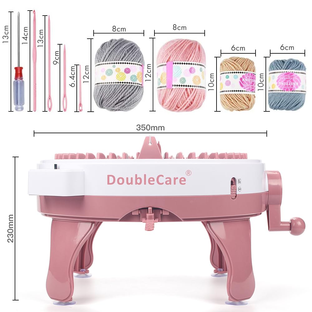Strickmaschine 48 Nadeln,Smart Weaving Loom Rundstrick maschinen,große Größe Intelligenz Spielzeug, Strickbrett Schal Doppelstrick-Webrahmen für Socken/Hut, Machen Sie ein Geschenk mit Herz