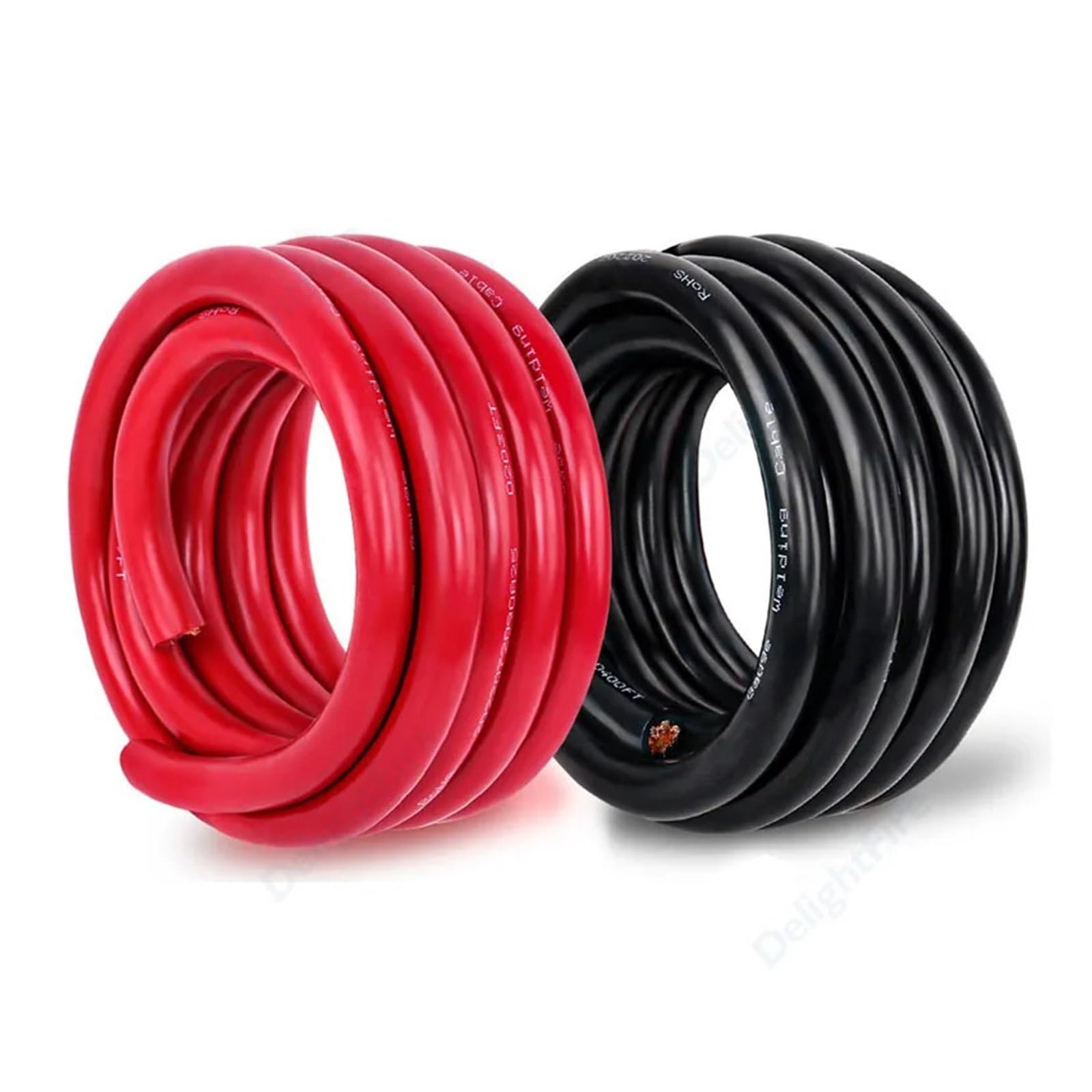 Cavo fotovoltaico Cavo Elettrico in Silicone Resistente al Calore da 50 mm2 Cavo Pesante Nero Rosso 1/0 AWG for generatore Marino Solare for Batteria automobilistica(Red And Black,2m)