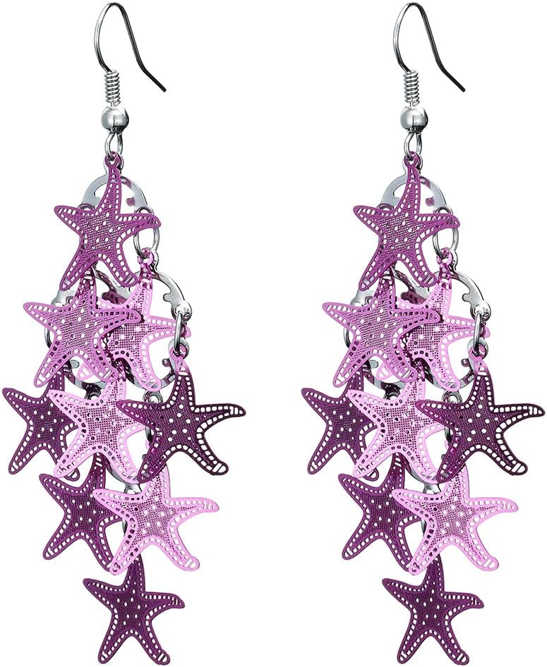 9-Pair Tie Dye Leather Earrings Set - Bohemian Drop Dangle Earrings For Women