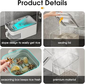 Rice Dispenser 11 Lbs,Sealed Rice Storage Container with Measuring Cup Moisture Proof,Large Cereal Dispenser Dry Food Storage Container Bins for Grains,Flour,Corn,Pet Food