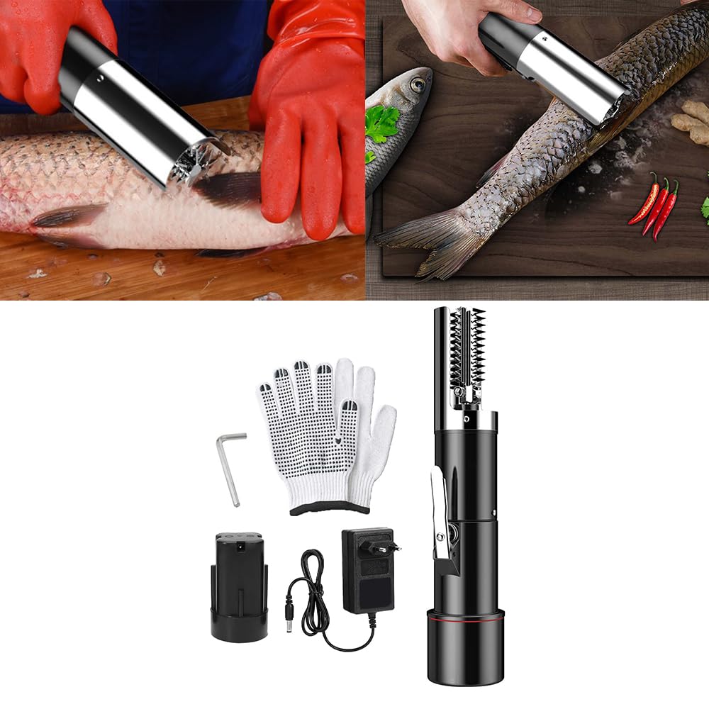 Squamapesci Elettrico, 125W Pulitore per Squame per Pesci Batteria Pulitore per Squame per Pesci 7500r/min Decalcificante per Pesci Ricaricabile per Auto Strumento per squamatrice per Pesci