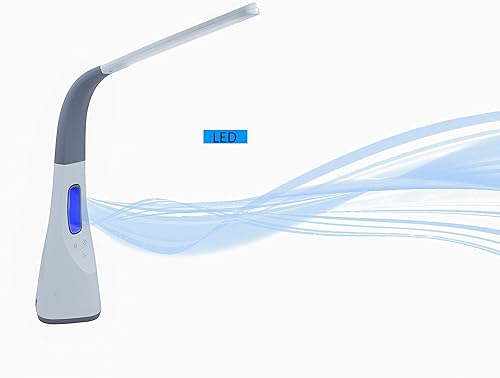 Artiva USA Lámpara de escritorio LED ajustable Oxford con ventilador sin aspas y cargador USB