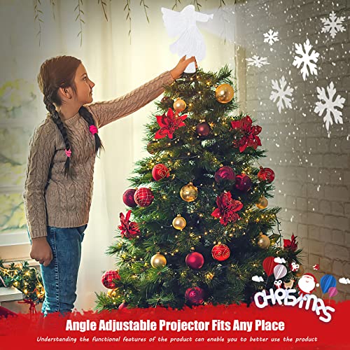 Christmas Tree Topper,2-In-1 Angel Tree Toppers Christmas Decorations,Christmas Angel Tree Topper With 360°Rotating Led Snowflake,Christmas Tree Toppers For Christmas Tree Decorations Home Decor #TOP5