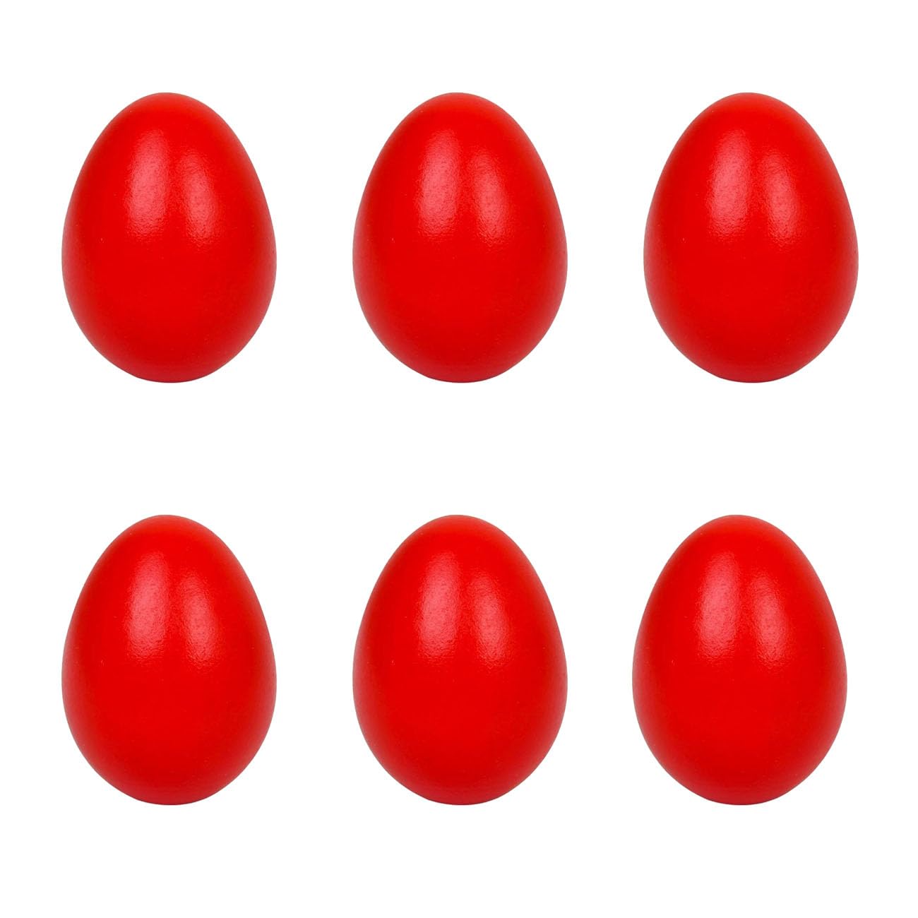 6Pcs Wooden Eggs Fake Eggs Easter Eggs for DIY Crafts Easter Decoration (Red)