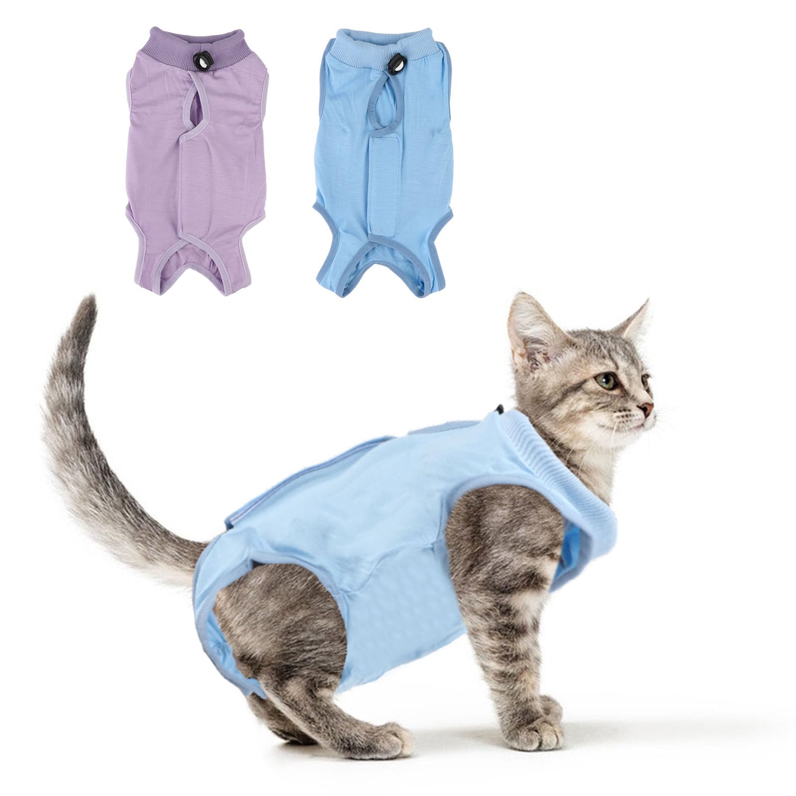2PCS Cat Recovery Suit - Breathable Cat Surgical Recovery Suit, Onesie for Cats After Surgery Recovery, Alternative Cone of Shame Abdominal Wound Skin
