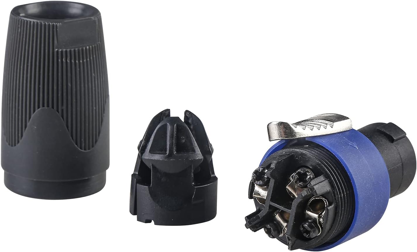 MAD OWL 4 Packs Speakon Connector, Suitable for Nl4fx Speakon Plug Connectors Speakon Cables, 4 Pin Female to Nl4fc Male Converter Nl2fx Plug 4 Pole for Speakers Powercon Twist Lock