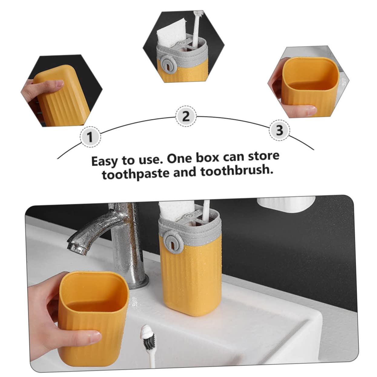 Juego de 6 Vasos para enjuagar, Estuche para Cepillo de de Viaje, Juego de cepillos de, Soporte para Pasta de, Vasos, Viaje, Caja de Almacenamiento para cepillos de