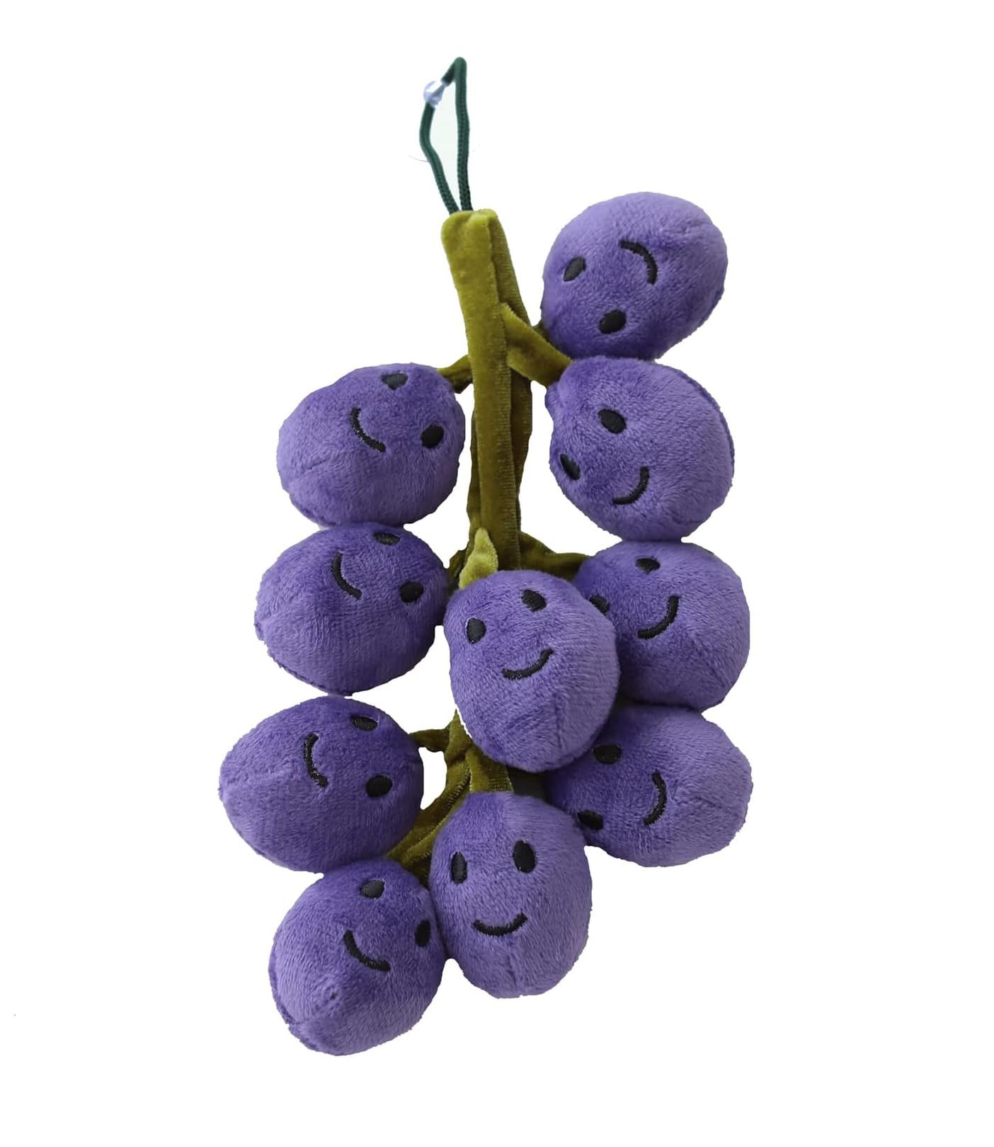 Syzplnwy Plush Grape Toy: Multicolor Soft Fruit Decor for Car/Bag/Wall (Purple)