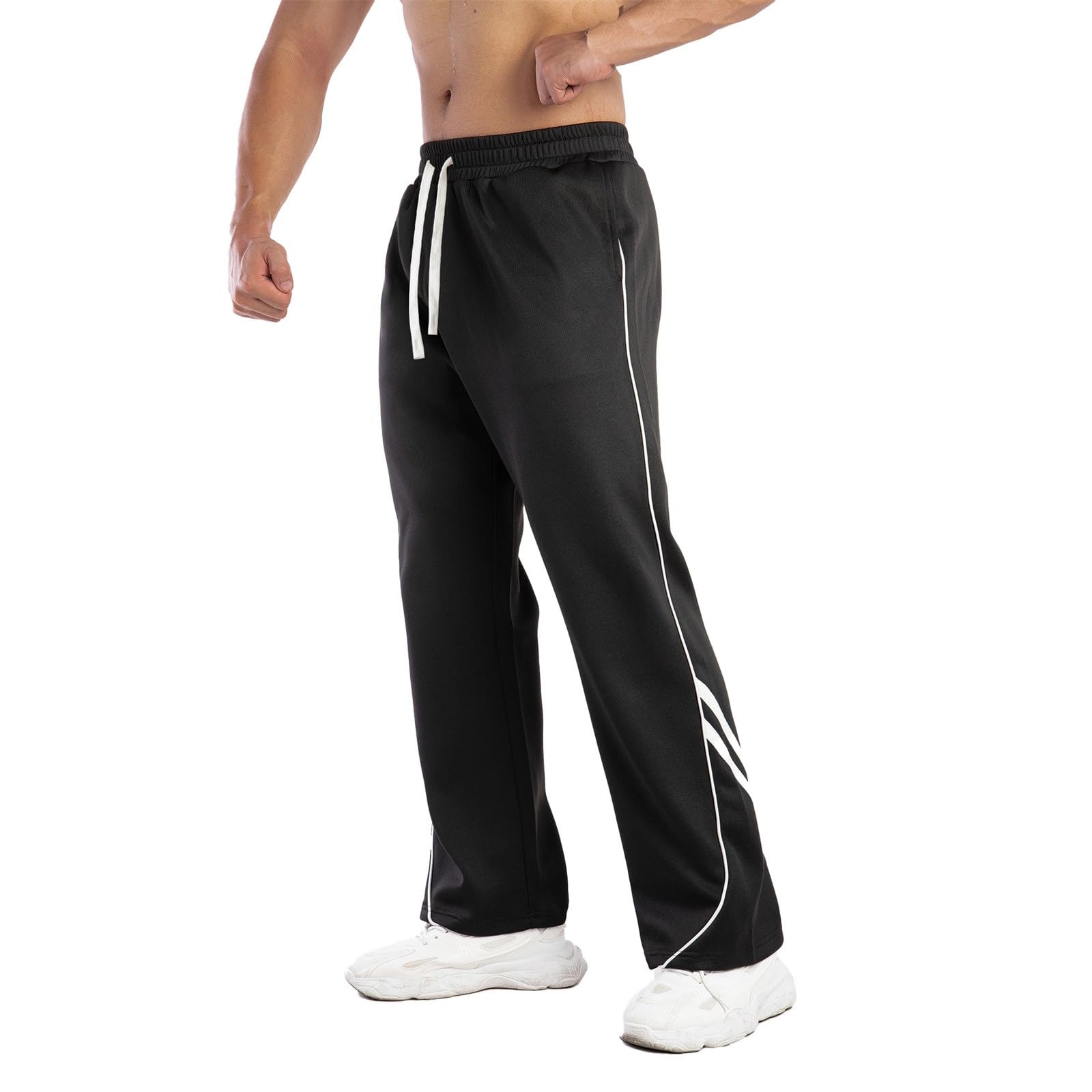 Jogginghose Herren Trainingshose Sweatpants Sport Pants Mit Kordelzug Freizeit Sporthose Lang Laufhose Elastischer Bund Hosen Baumwolle Stretch Freizeithose