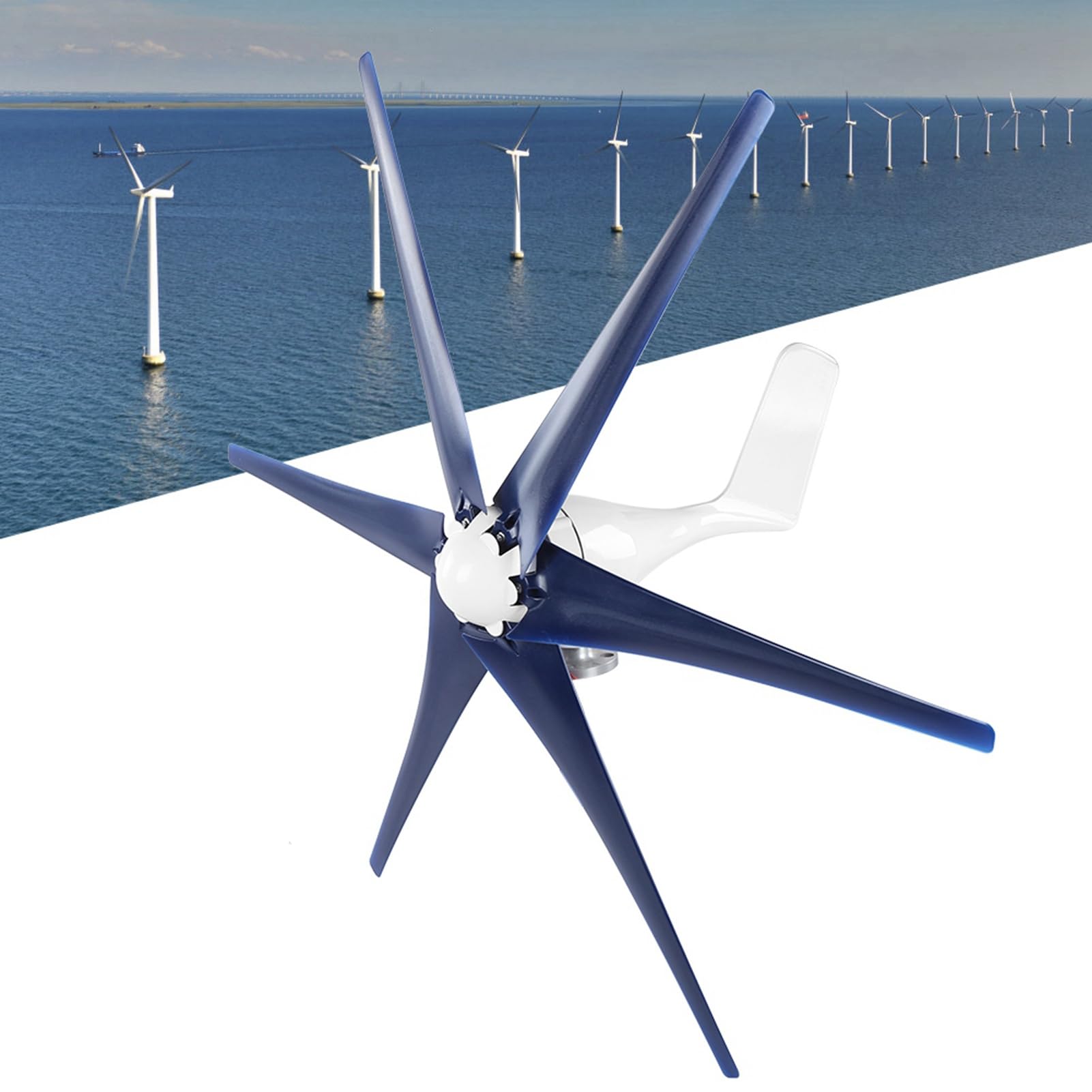 Eoliche Professionali a 6 Pale Ad Alto Utilizzo Dell'energia Eolica per la Ricarica della Cabina Sulla Terrazza della Barca 800 W (#8)