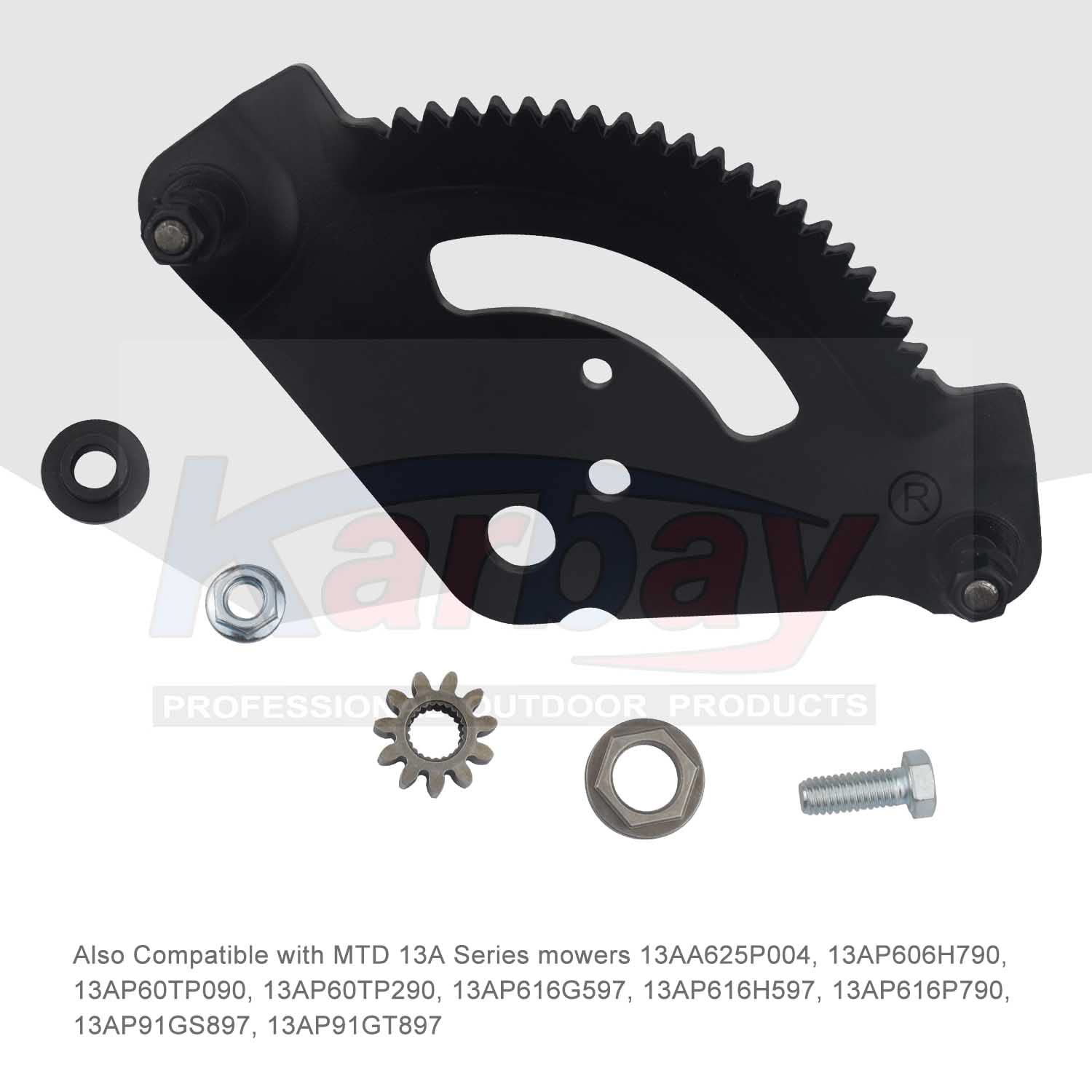 Karbay 717-1550F - Engranaje de piñón de placa de dirección para cortacéspedes MTD Cub Cadet Troy Bilt serie 13a para Toro 1193976, 1120862 sustituye a 717-1550, 917-1550E con piñón 7171554.