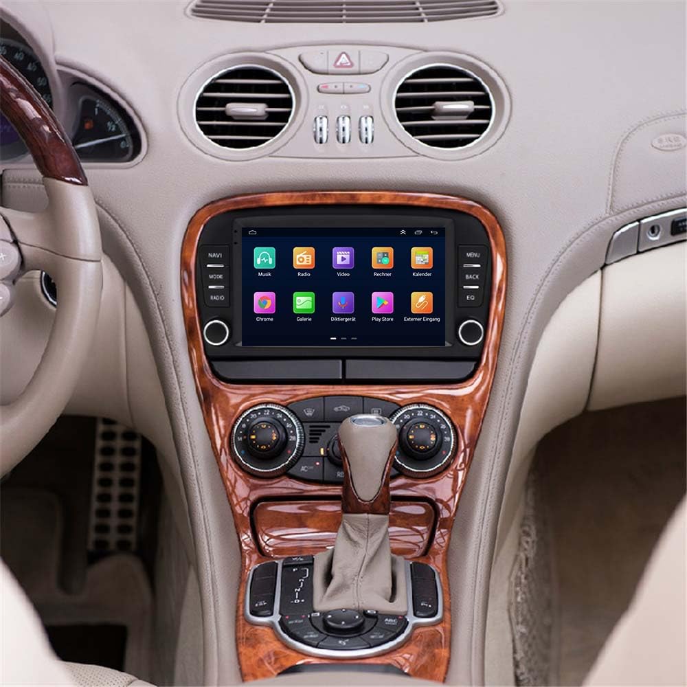 Android Autoradio mit GPS-Navigation,WiFi, Phone Mirrorlink, FM-RDS-Radio, Carplay, Stereo Audio Auto Radio Ersatz für Mercedes-Benz SL R129 R230 SL55AMG SL63AMG SL65AMG SL280 SL300 SL350 SL500 SL600