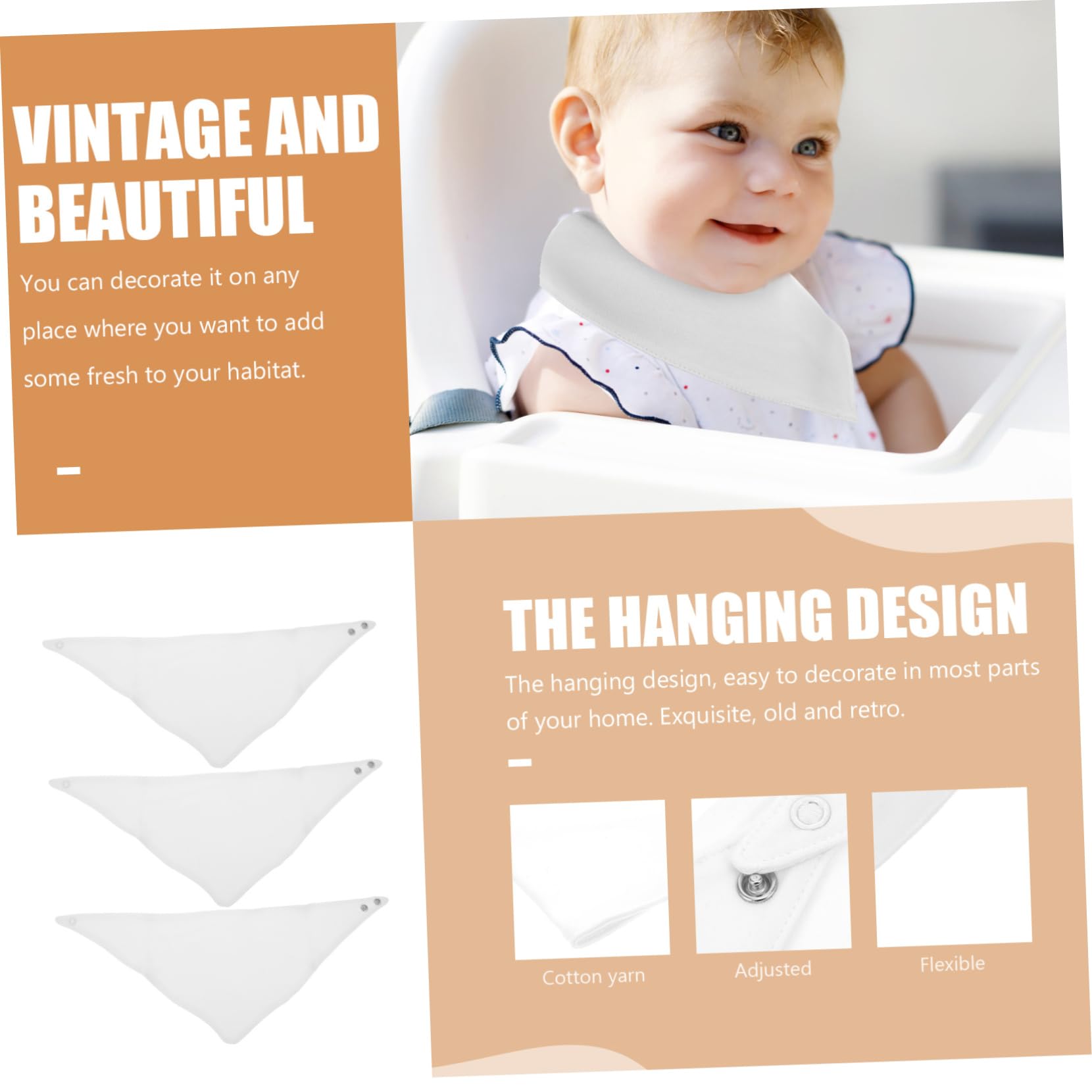 TOYANDONA 12pezzi Bavaglini Triangolari Assorbenti Cotone Per Morbidi e Regolabili Per Teething Accessori Utili Per Mamme