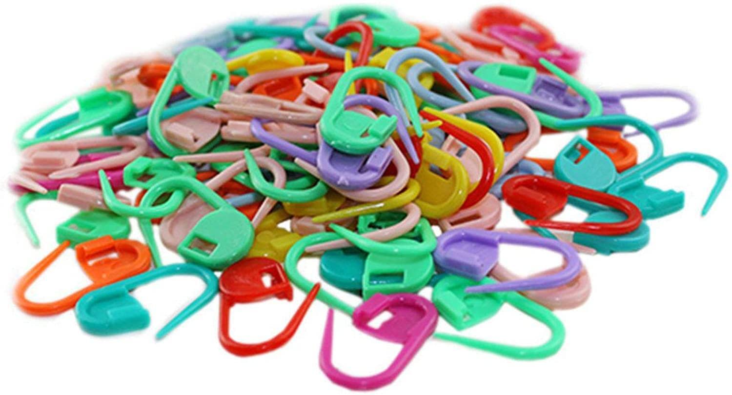 100 pcs Mix Color Knitting Crochet Locking Stitch Markers Craft Needle Clip Markers Holder Knitting Stitch Counter Pins