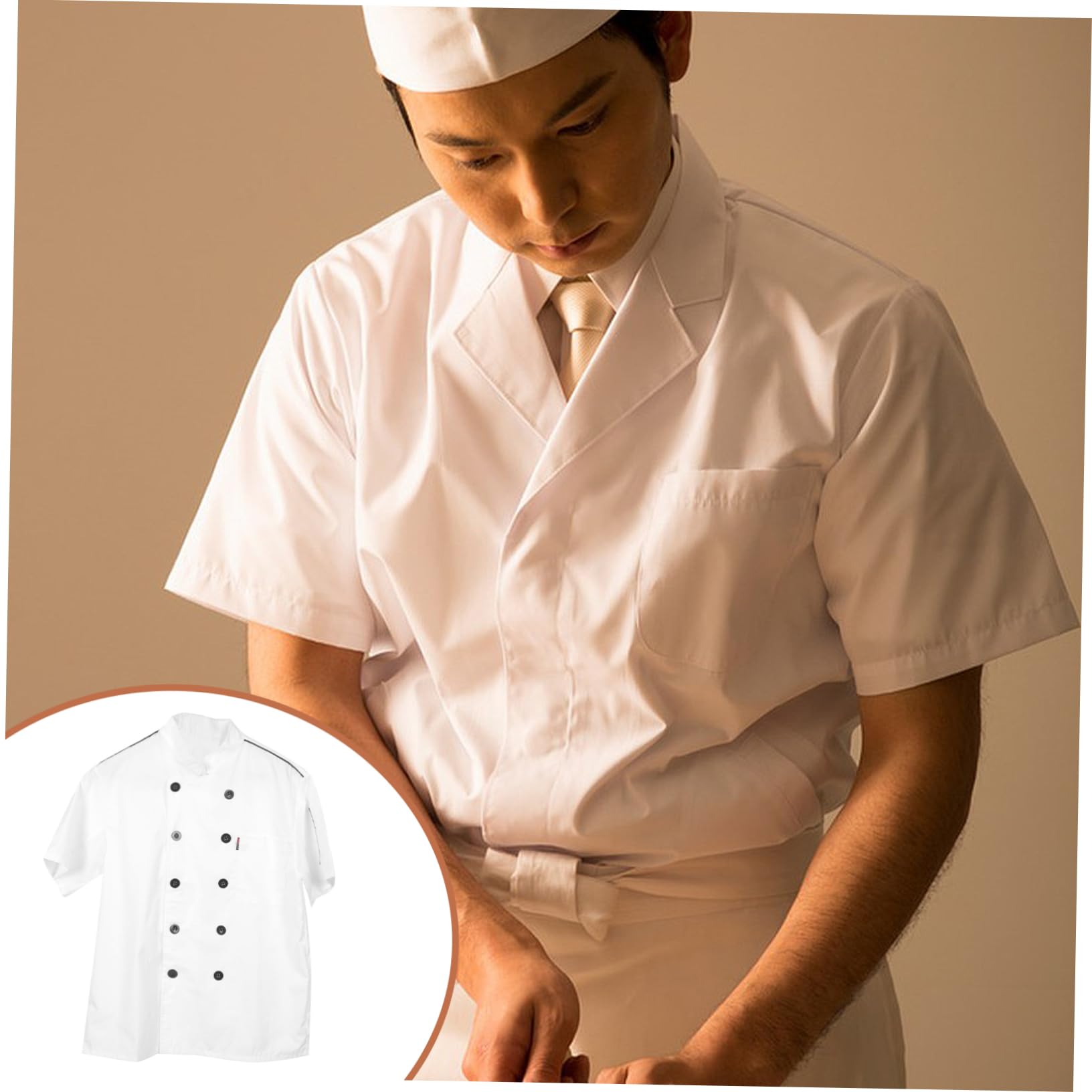 TOVINANNA Chef Work Clothes Short Sleeve Chef Coats Kitchen Uniform Stylish Design Comfortable Fit