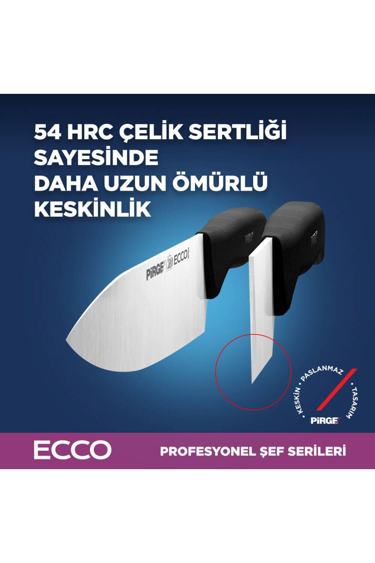 Pirge Ecco Şef Bıçağı 19 Cm Kirmizi - 38160