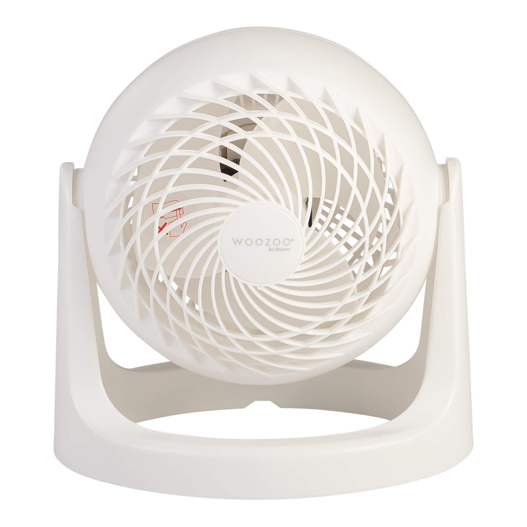 Iris Ohyama Woozoo Tischventilator, Raum bis 13m², Vertikale Neigung 360°, Leise 35dB, Tragbar, 3 Geschwindigkeitsstufen, Fan, Für Schafzimmer, Büro, Weiß, PCF-HE15