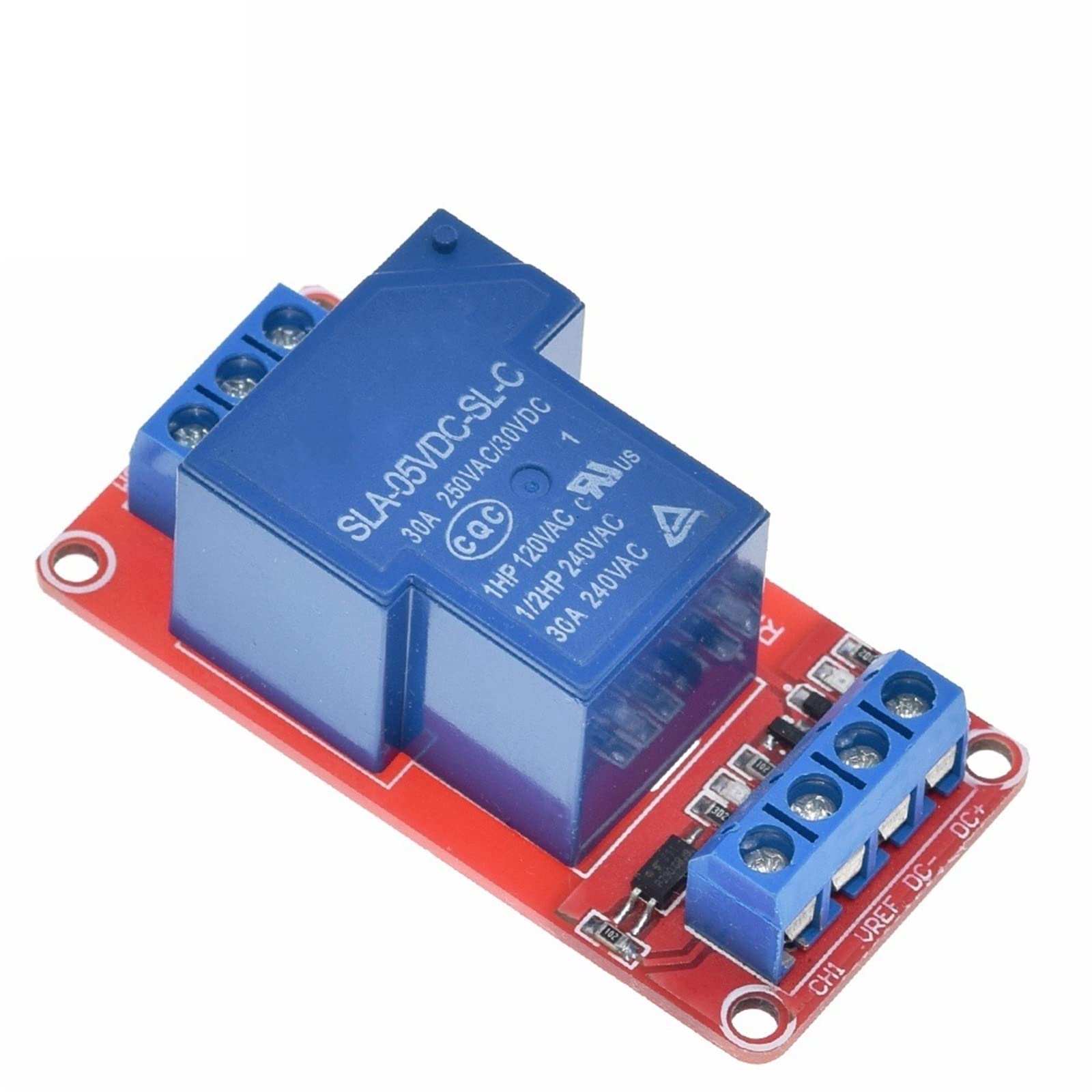 AERBNYEQP 1PCS 5V 30A Two-Way Isolation Relay Module High/Low Level Trigger 1-Channel +Electronic with Optocoupler