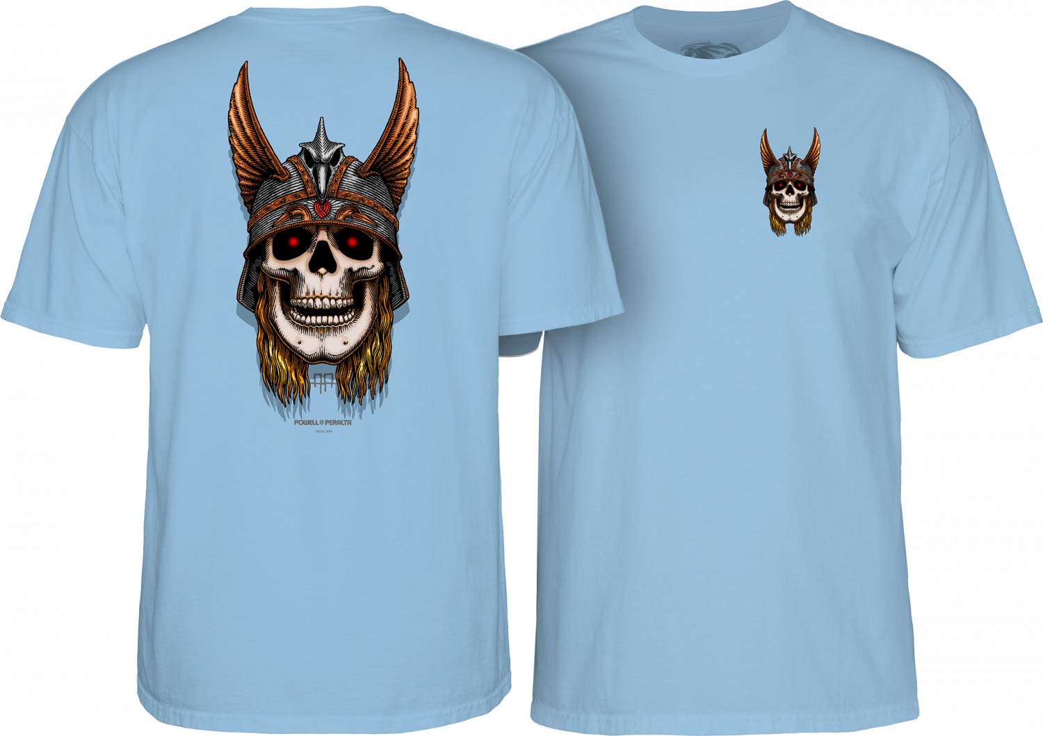 Powell-Peralta Unisex's Andy Anderson Skull Carolina Blue T-Shirt Skate, Large