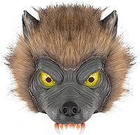 Vista 7 de Disfraz de Halloween peludo de cara completa Cosplay látex hombre lobo máscara carnaval Pascua fiesta temática accesorios casa encantada