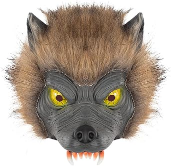 RUIXIA Halloween Costume Furry Full Face Cosplay Latex Werewolf Wolf Mask Carnival Easter Theme Party Haunted House Props