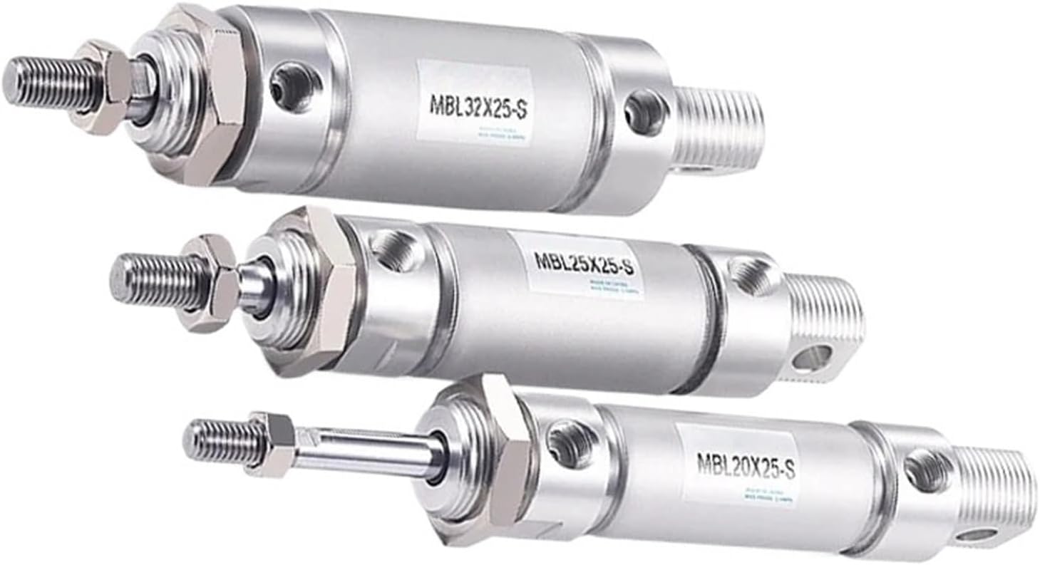 1pcs Aluminum Alloy Round Small with Magnet Pneumatic Cylinder MBL20/25/32/40/50/63-25X50X75X100X200X250X300X400X500S-CA(Stroke 50mm,Bore 20mm)