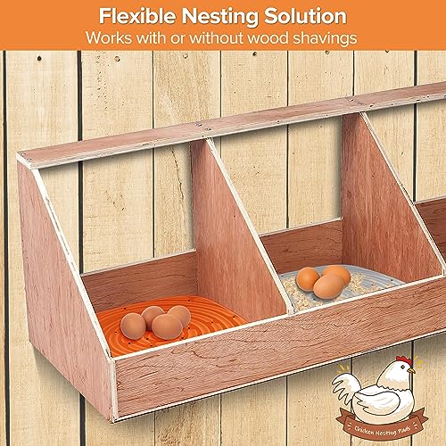 Image of Washable Chicken Nesting Pads 8 Pack Cuttable 11.8 x 11.8 Inch Reusable Nesting Pads Be Suitable for Nesting Box Pads for Chickens (4 Orange and 4 Gray)