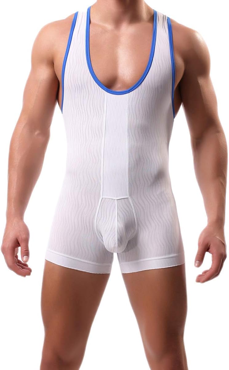 QiaTi Mens Athletic Supporters Sports Underwear Bodysuit Jumpsuit Wrestling Singlet Boxers : Clothing, Shoes & Jewelry