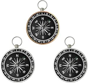 Bussola Bambini In Alluminio 44mm - Con Anello Per Ciondolo O Portachiavi (Confezione 5 Pezzi) - Foto 4