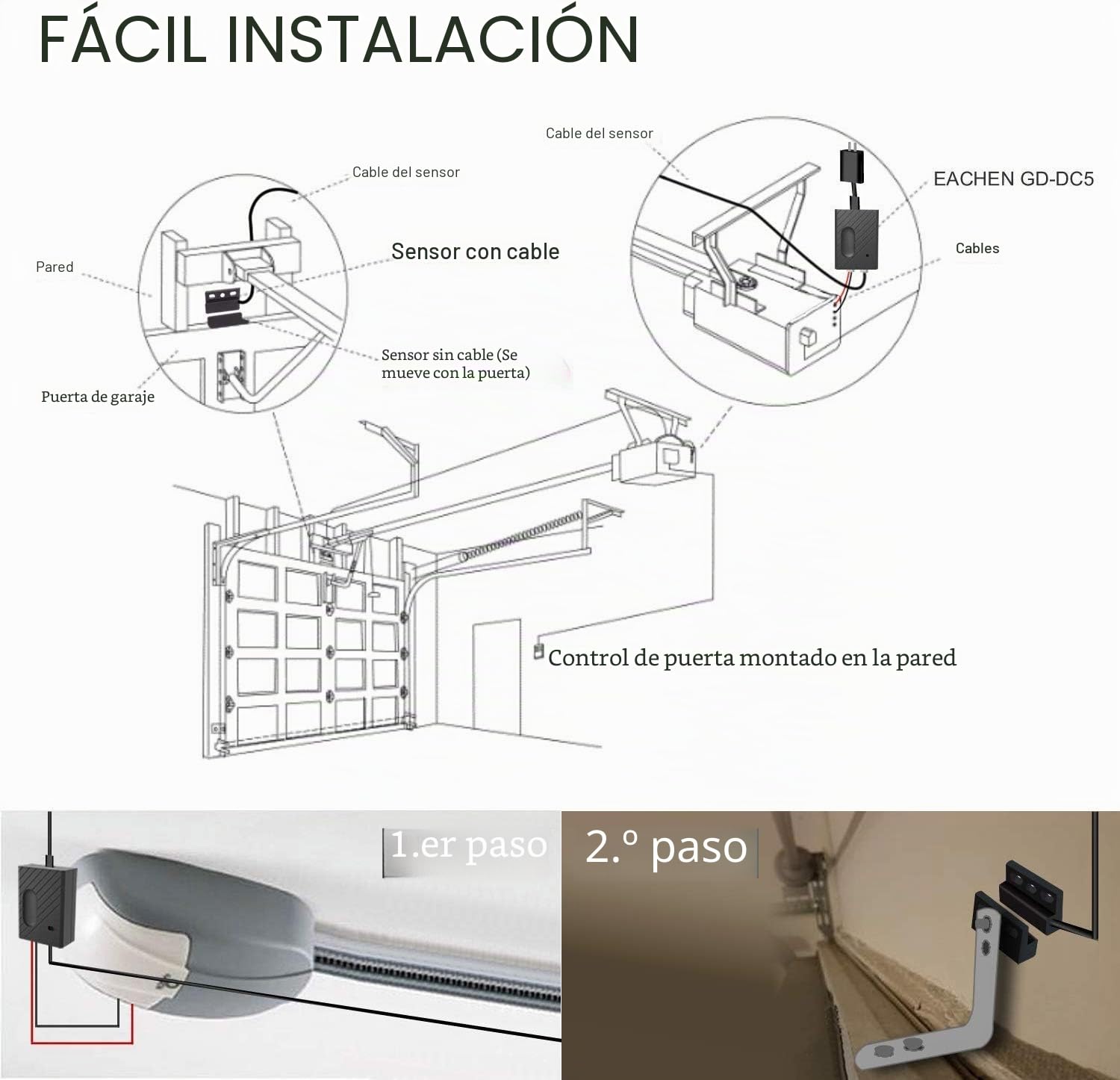 Controlador Remoto de Apertura de Puerta de Garaje WiFi Inteligente Newgoal. Control de la aplicación Tuya Smart Life. Compatible con Alexa, Google Assistant e IFTTT. No se Requiere concentrador