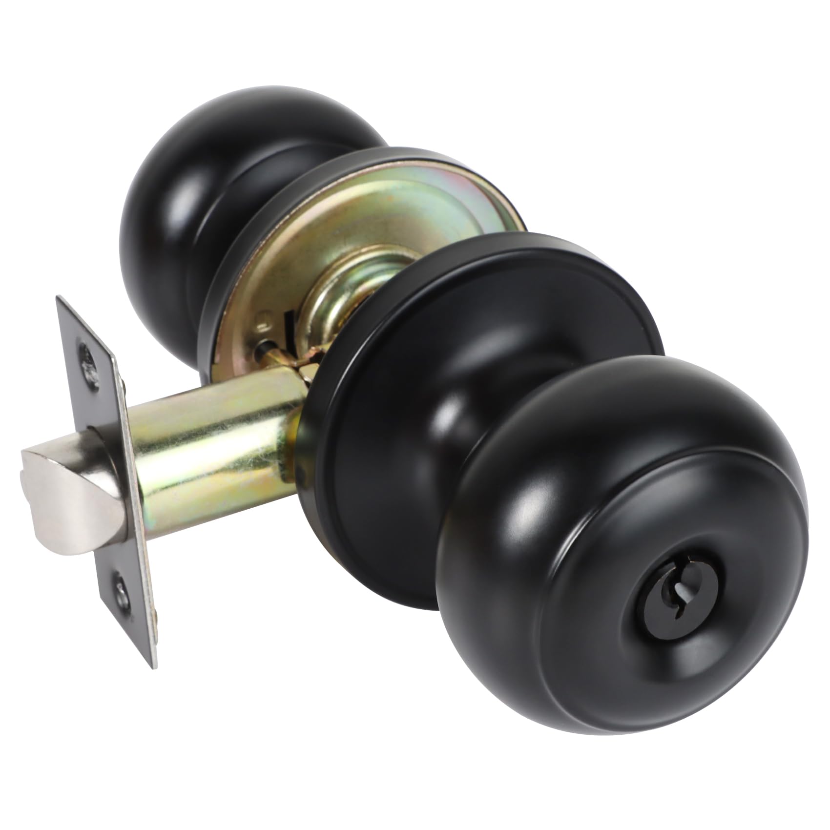 Matte Black Door Knobs with Lock - 6 Pack -10