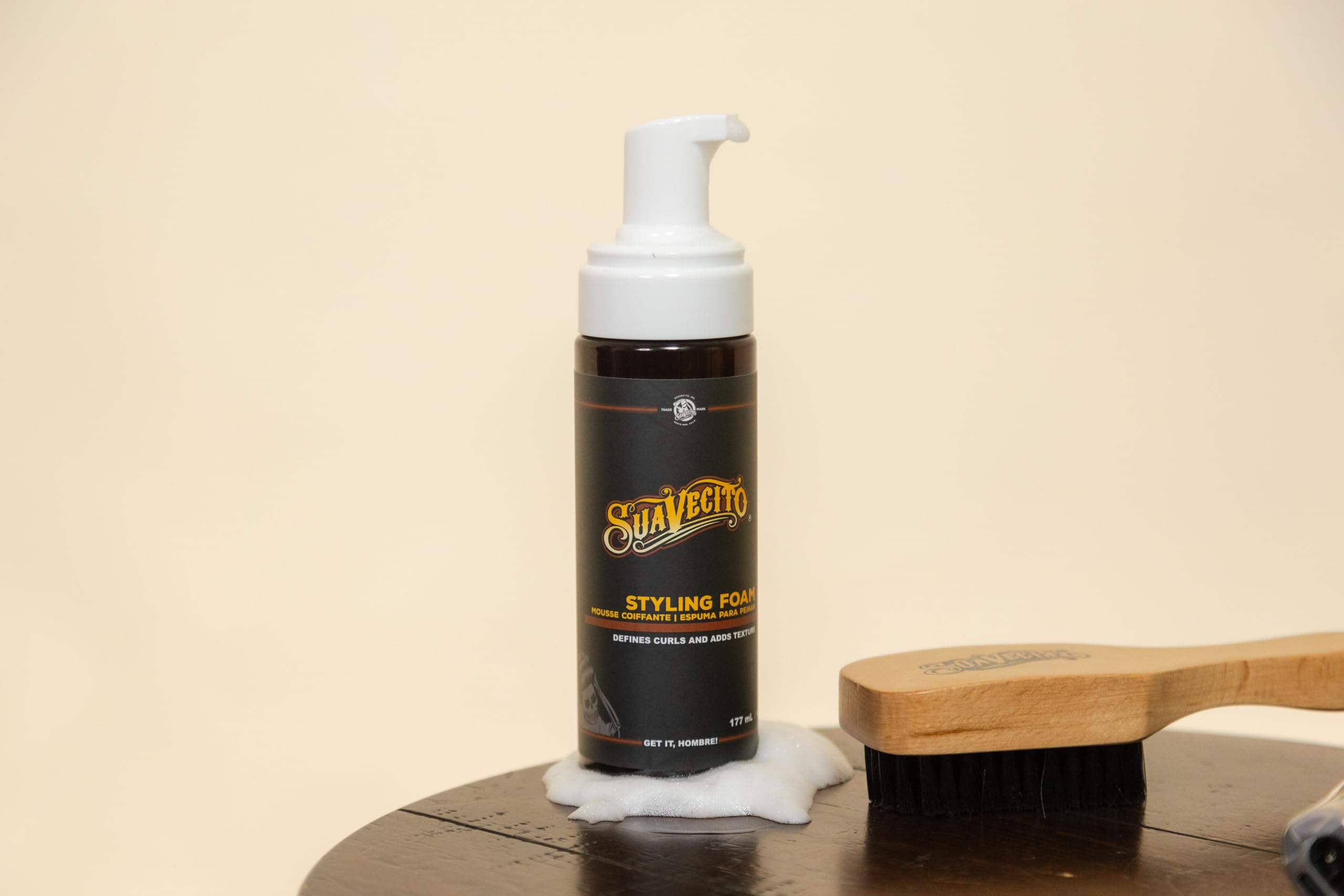 Suavecito Styling Foam Mousse Defining Curls, Adds Shine, Creates Texture for Voluminous Hair - Sulfate Free, Gluten Free, Paraben Free