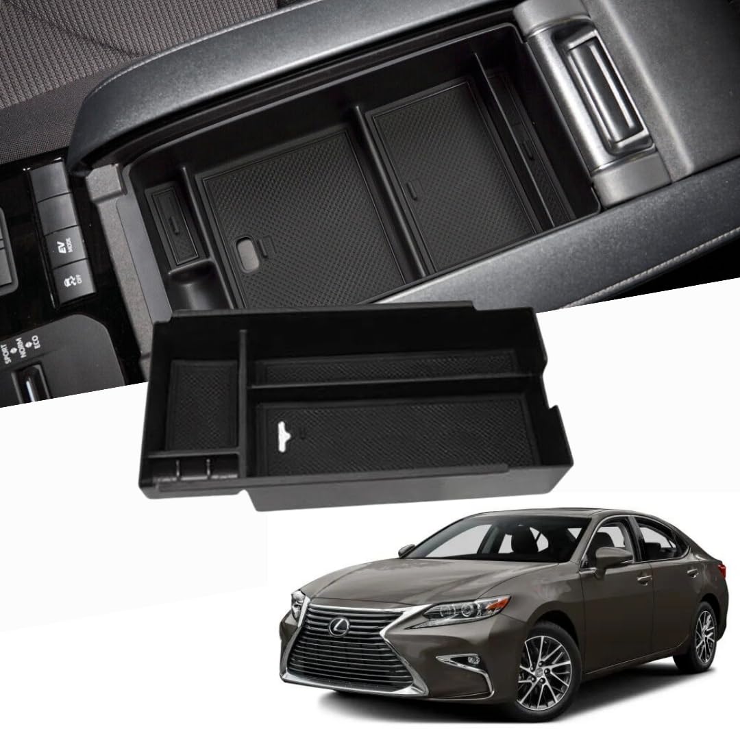 TRX AUTO Center Armrest Console Organizer For Lexus ES ES250 ES300h ES350 2013 2014 2015 2016 2017 | Center Storage Box Organizer Tray | Lexus Accessories
