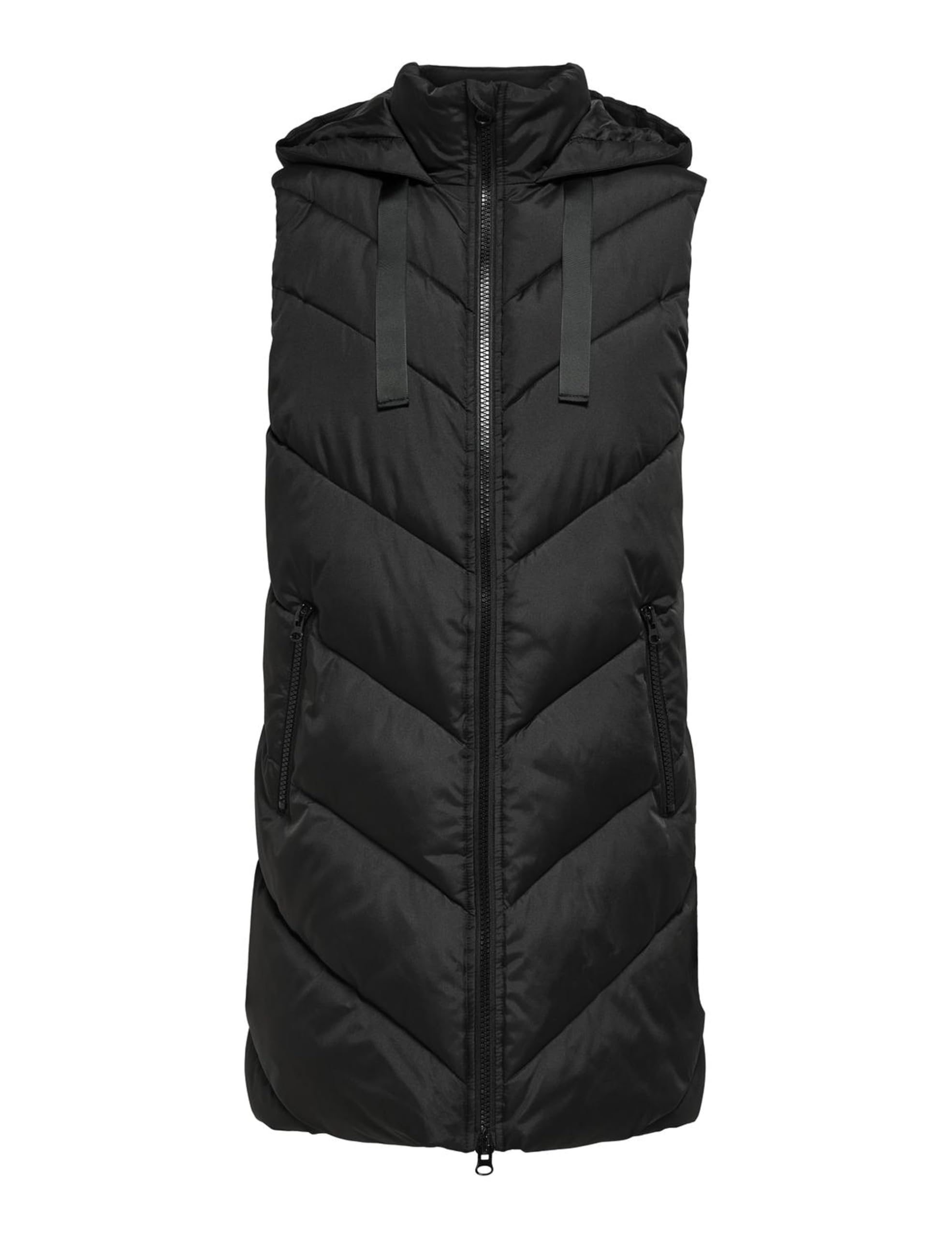 JdY Jacqueline de Yong Female Down Vest Jdyskylar Padded Hood Waistcoat OTW HAB, black, L