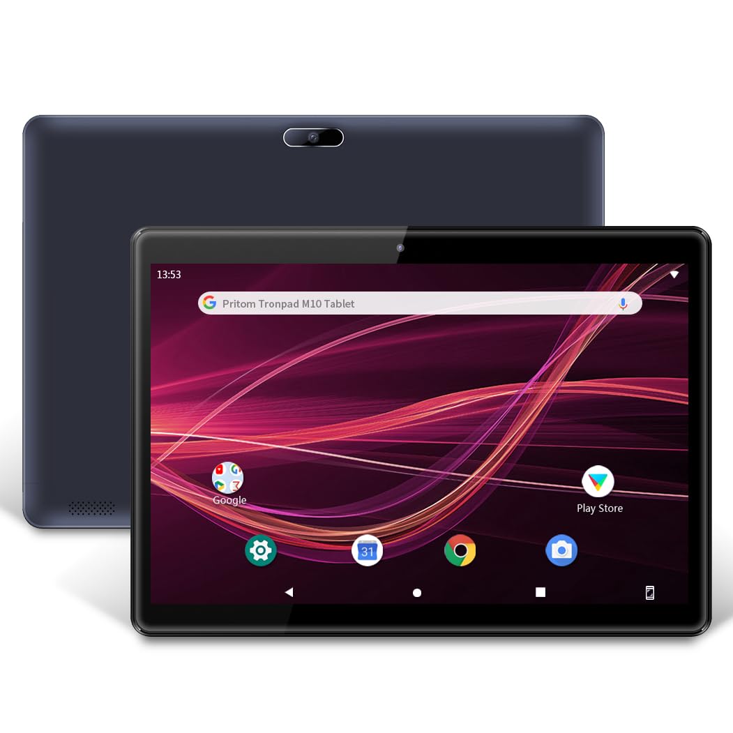 10 inch Tablet, Android 10 Tablets 32GB Pad for Adult, Quad-Core Processor, HD IPS Screen, Dual Camera, Built in WiFi, Bluetooth, 6000mAh Battery
