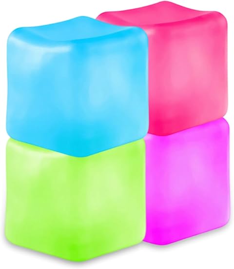 4Pcs Sensory Fidget Cubes, Soft Squishy Blocks for Hand Use, Four Colourful Cubes in Green, Pink, Purple and Blue