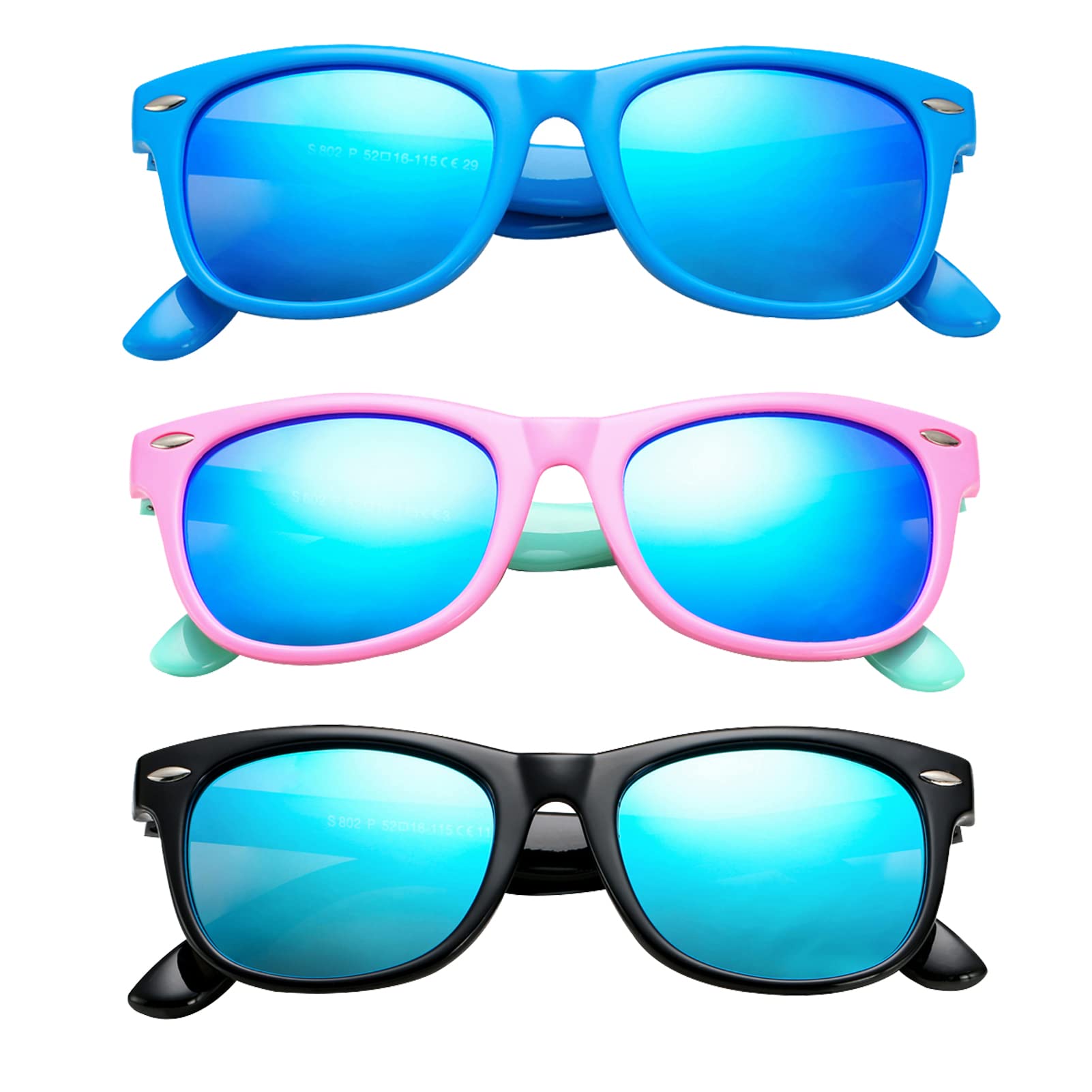 COASION Kids Polarized Sunglasses Age 3-9 Flexible Shades UV Protection