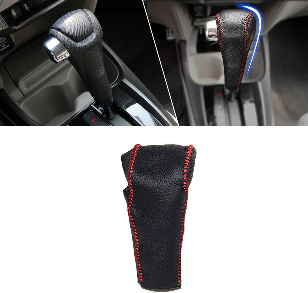 Cobear 車用ギアシフトノブカバーレザーat適合everus 11 18自動シフターヘッドブラック