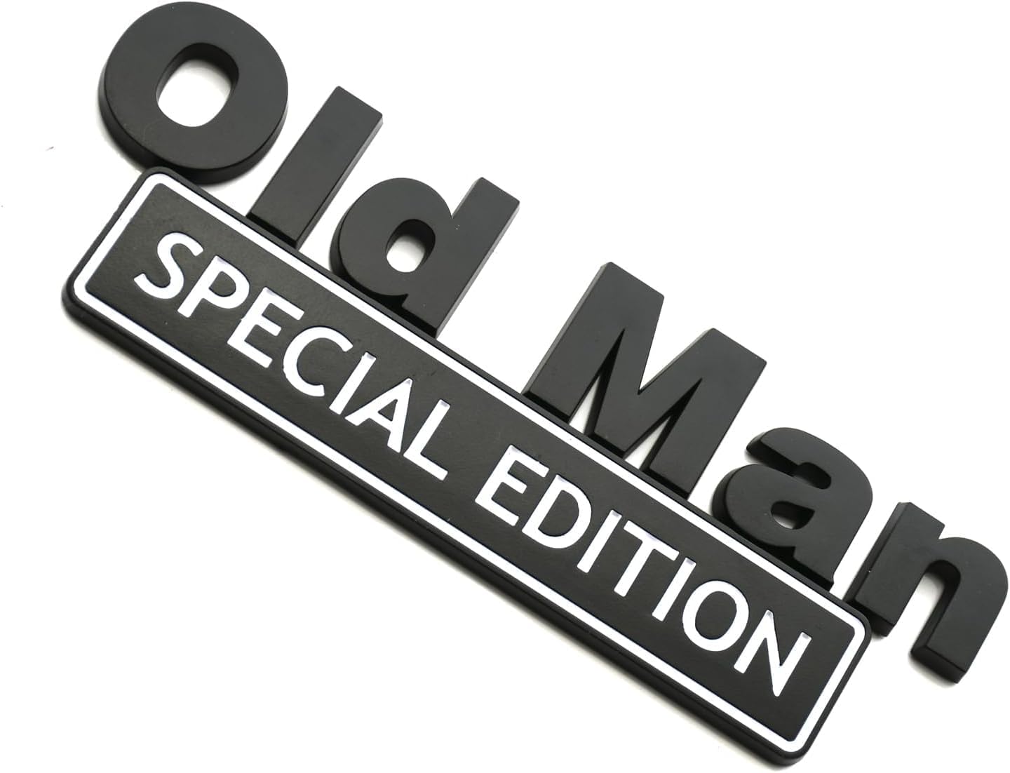2Pcs Big Size Old Man Special Edition Emblems 3D Badge Side Rear Tailgate Bumper Decal Nameplate Sticker for Car Truck 5.9 inches Long (Black White) image 4